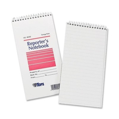 Tops Gregg Ruled Reporter's Notebook - 70 Sheet - Gregg Ruled - 4'' X 8'' - 12 /