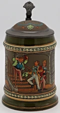 Evening Scenes by S.P. Gerz 1/2 Liter German beer stein antique # 1220