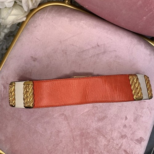 Vintage Escada Belt ~ Orange Cream Gold ~ Size 34 XS - Picture 4 of 5