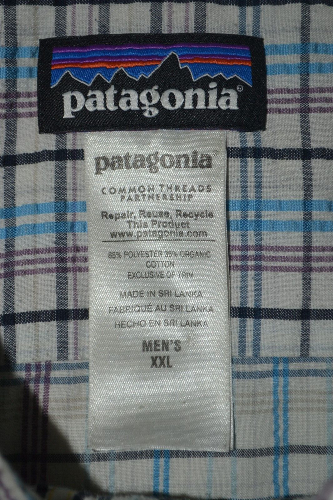 Patagonia Men's Seersucker Colorful Check Short Sleeve Casual Shirt Size 2XL thumbnail 8