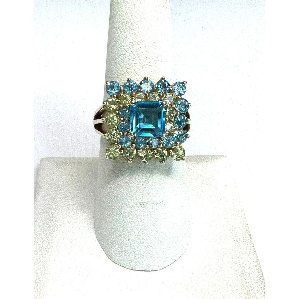 GEMS EN VOGUE 黄金 TOPAZ 和 PERIDOT 戒指 尺寸 8 天空 — 第 2/4 张图片