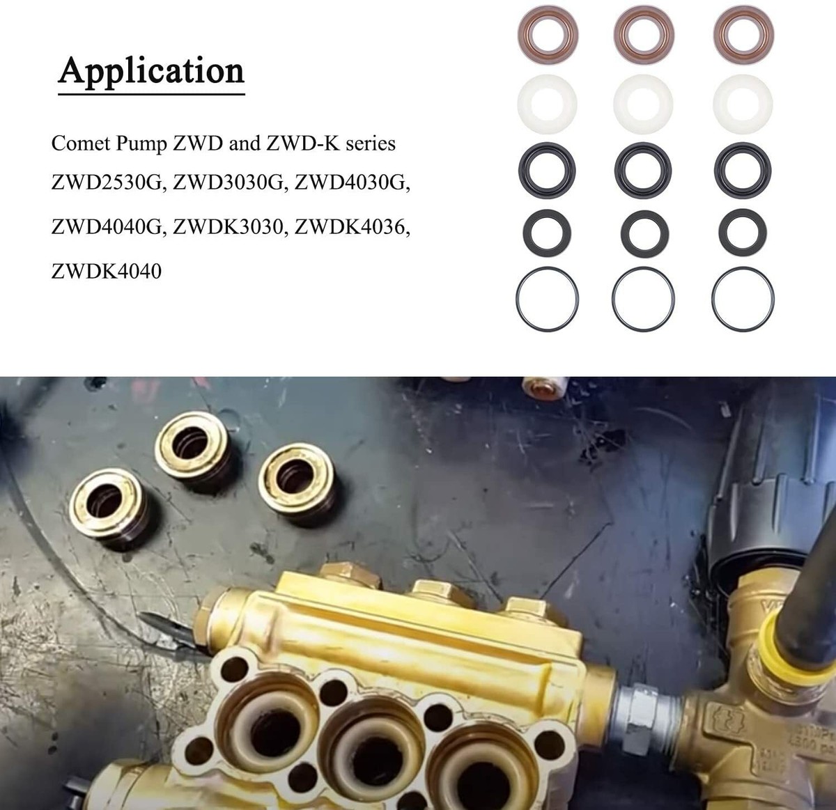 Comet ZWD Packing Kit Seal Repair Kit 5019006400 – Fits ZWD4040, 3030, 4036, 4030, 2530 Pressure Washers - View #5