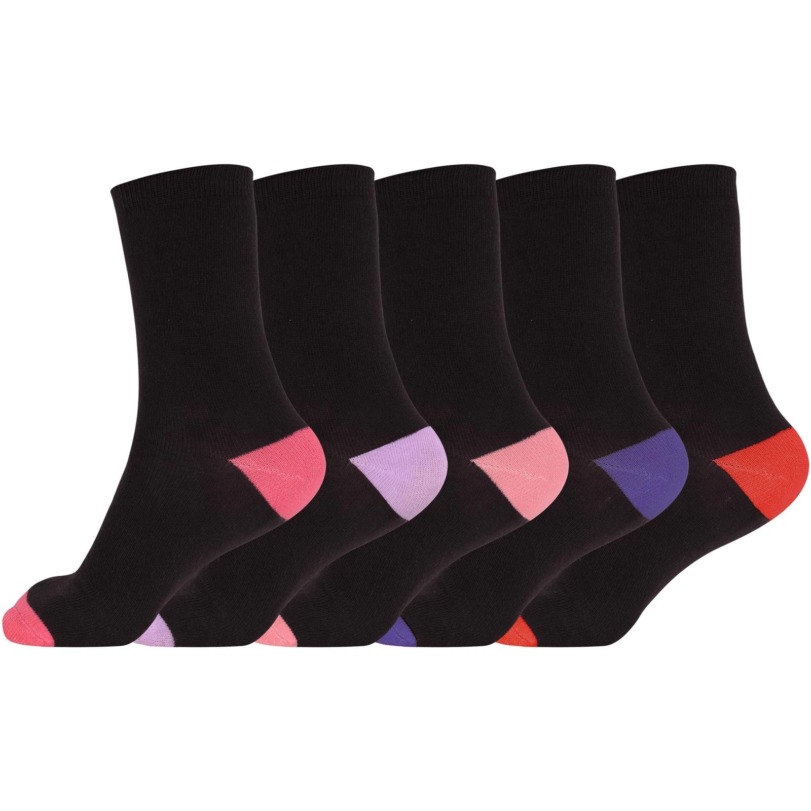 Ladies Cotton Rich Plain Ankle Socks Pack Of 5 and 3 Luxurious socks ladies