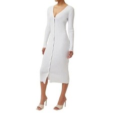 Lita by Ciara /Revolve NWT Ribbed V-Neck Long Sleeve Sweater Dress Size Small
