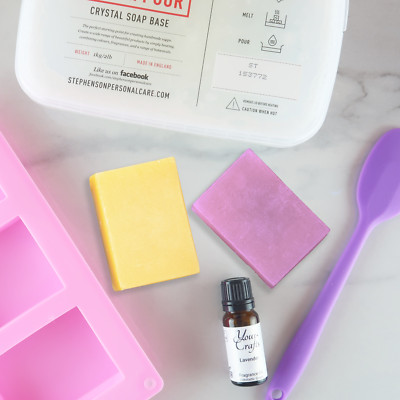 Easy Soap Making Kit - Schmelzen & Gießen mit Düften Farbe & rechteckige Form