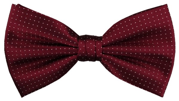 Tigertie Seidenfliege Bordeaux Weinrot In Silber Gepunktet, Fliege 100% Seide-image