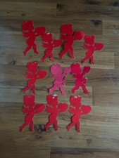 10 valentine cupid red diecuts