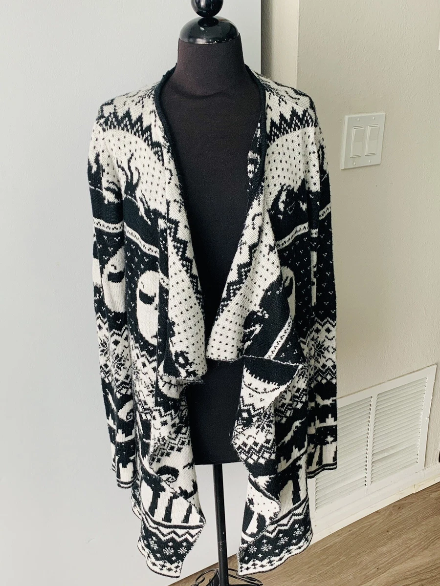 NIGHTMARE BEFORE CHRISTMAS disney Jack Skellington Cardigan Sweater S women s
