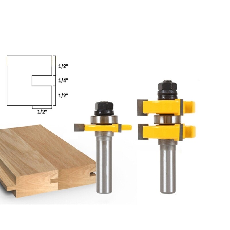 Tongue and Grooves Set for Create Beautiful Joints with 1/4Inch Shank