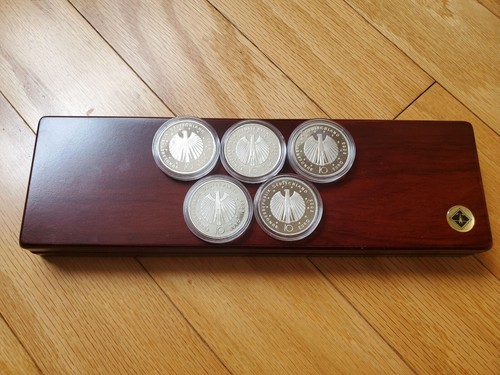 FIFA 2006 Germany World Cup 10 Euro Proof Set of 5 Silver Coins Soccer Football - Picture 10 of 15