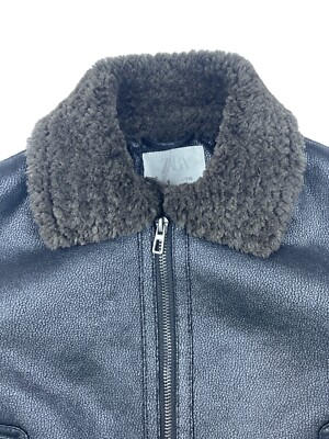 BEAUTY&YOUTH UNITED ARROWS - 6(ROKU) ロク FAKE LEATHER×BOA ZIP BLOUSON Zara Boys Black Shearling Collar Faux Leather Fleece Jacket With