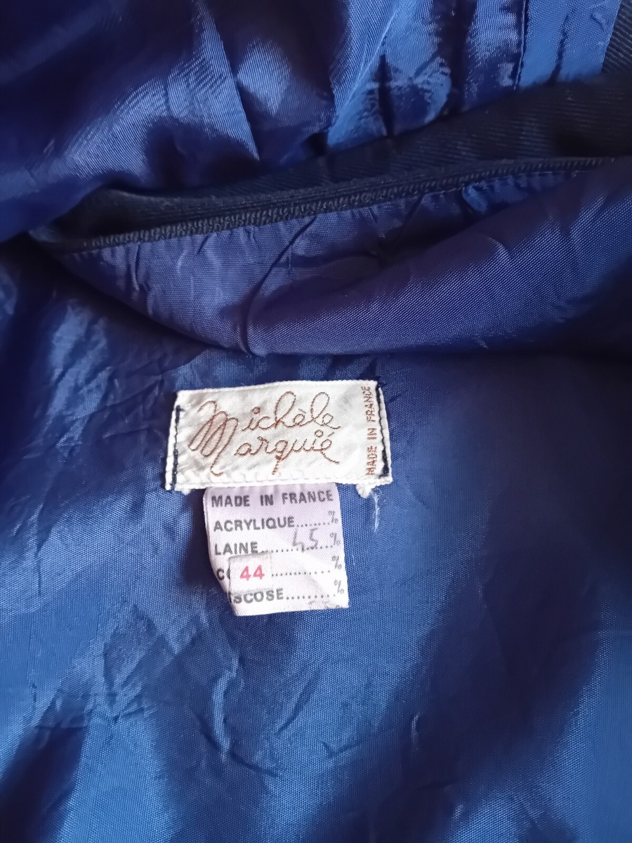 Jupe Mi-longue En Laine - Taille XL (T42/44) - Bleu - Marque Michèle Marquié - Occasion Très Bon état