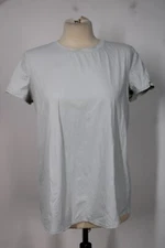 Athleta M Gray Short Sleeve Split Tulip Back Nylon Stretch Active Top