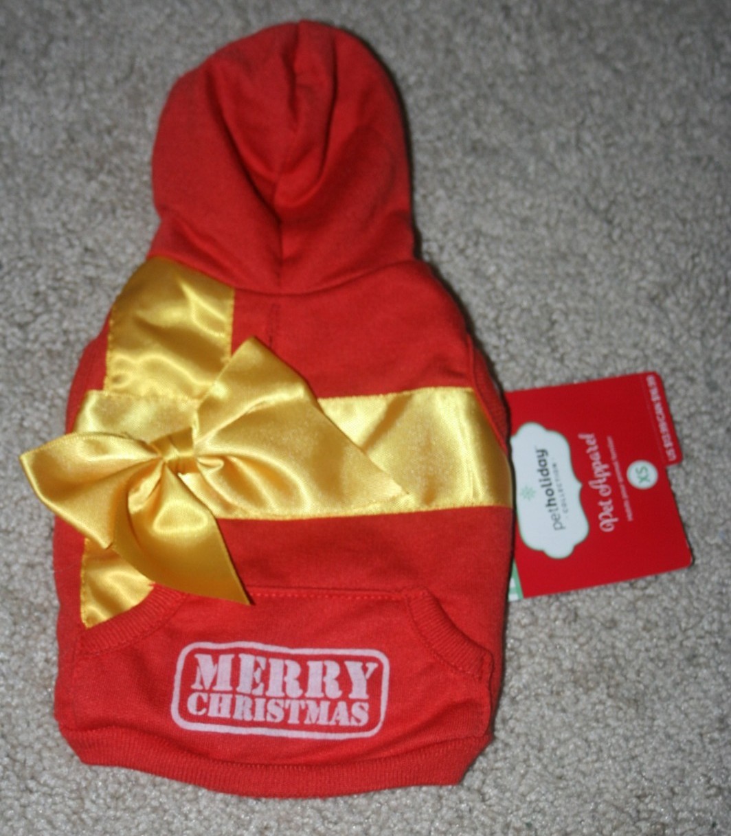 NEW Petco Holiday Pet Apparel Merry Christmas Hoodie Size XS Red w/Yellow Bow eBay
