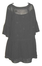 Ann Taylor LOFT Women's Size 4 Black 3/4 Sleeve Boho Dress w Camisole