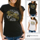 Ladies Biker Motorcycle Full Throttle Full Throttle Slim Fit Neverless® T-Shirt
