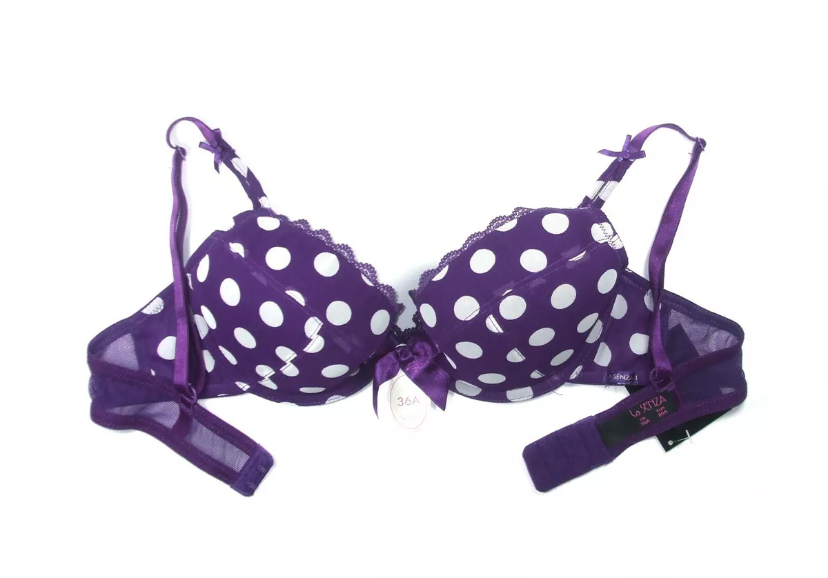 La Senza - Purple and White - Chiffon Big Spot Bra Size 36A