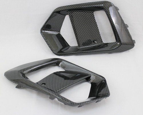 front bumper LH RH fog light cover carbon bezel grille 4PC fits 2015-19 Focus RS - Picture 7 of 10
