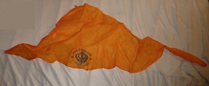 Golden Temple Punjab India, original headscarf Black and Orange