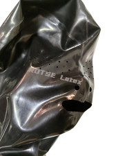 Latex Rubber Hood Mask with Micro-perforated Eyes Open Mouth for Fetish clubwear
