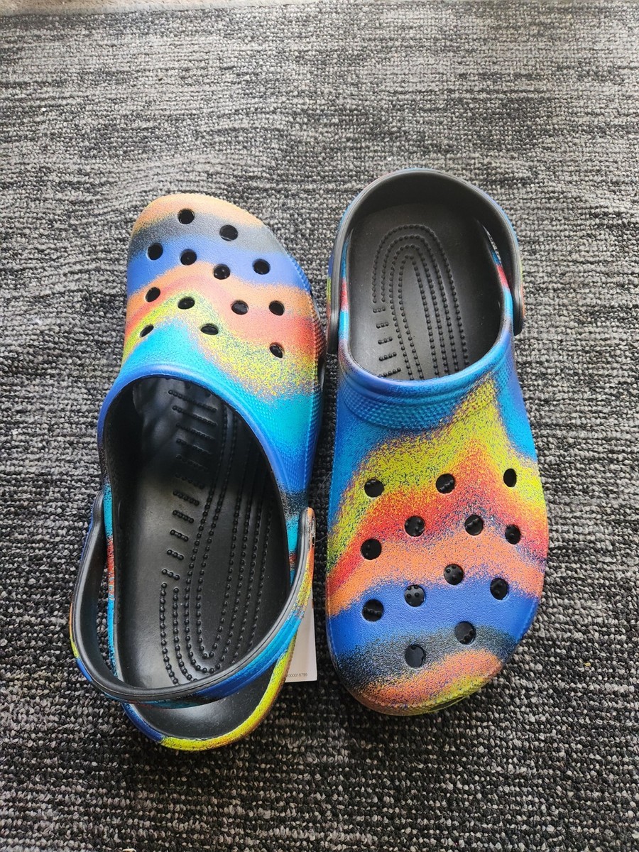 Crocs Shoes Classic Spray Tie Dye Clogs Slip On Men display picture 1