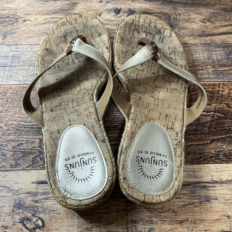 Sandalias chanclas Sunjuns GH Bass & Co para mujer talla 7M cama de corcho Foto 4 de 4