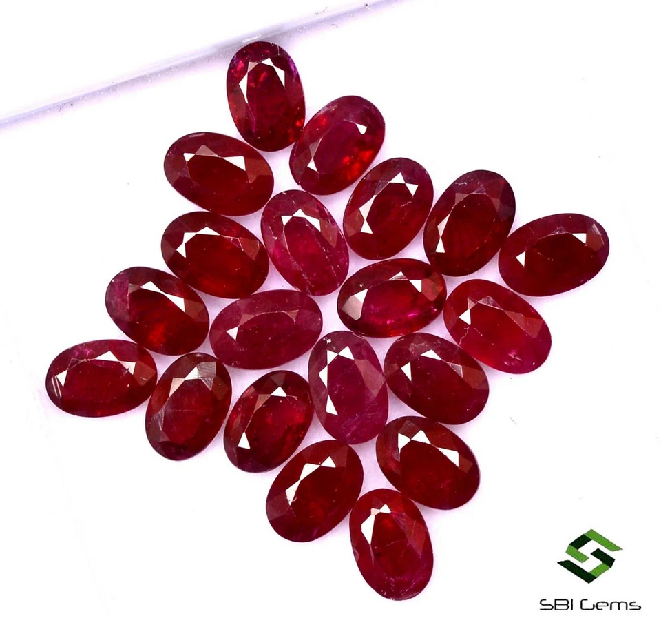 3.06 Cts Natural Ruby Oval Cut 6x4 mm Lot 05 Pcs Deep Red Shade Burma Loose Gems - Image 4 of 4