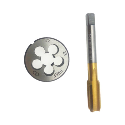 1/2''-28 New 1/2-28 Tap and Die Set TiN Coated RH Thread 1/2''-28
