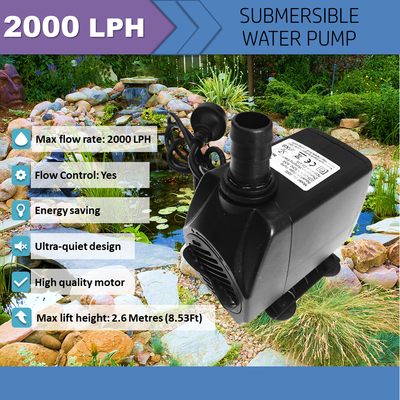2000 LPH submersible aquarium, pond 