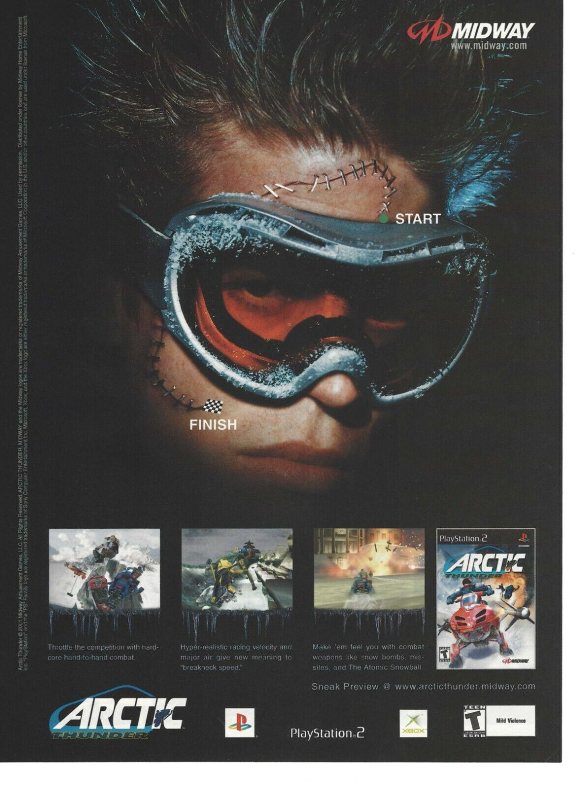 Arctic Thunder Print Ad/Poster Art Playstation 2 PS2 XBOX