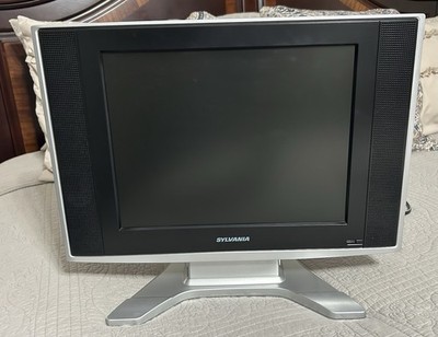 Sylvania 15'' LCD TV wSpeakers & DVD SSL15D6 w/Stand - Tested Works, No Remote