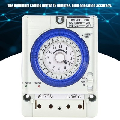 24 Hours Time Control Switch Time Range Mechanical Timer Controller ABS Switch