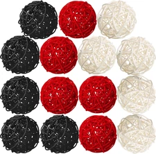 15 Pieces Wicker Rattan Balls Decorative Orbs Vase Fillers for Craft, Party, Wed