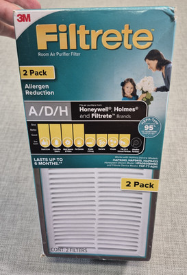 Filtrete 2pack A/D/H Room Air Purifier Filter By 3M Allergen Reduction True HEPA