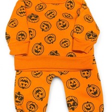 Baby Halloween Pumpkin Sweatshirt Sweatpants Outfit Set Jack O Lantern 0-3M