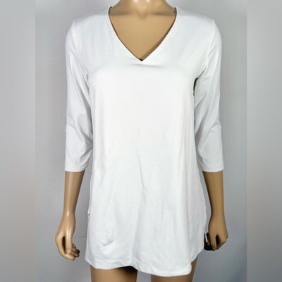 Judy P Women s Size Medium V-Neck Micro Spandex Blend Top