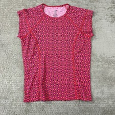 Title Nine by Carve Designs Pink Orange Geometric Cap Sleeve Athletic Top Large
