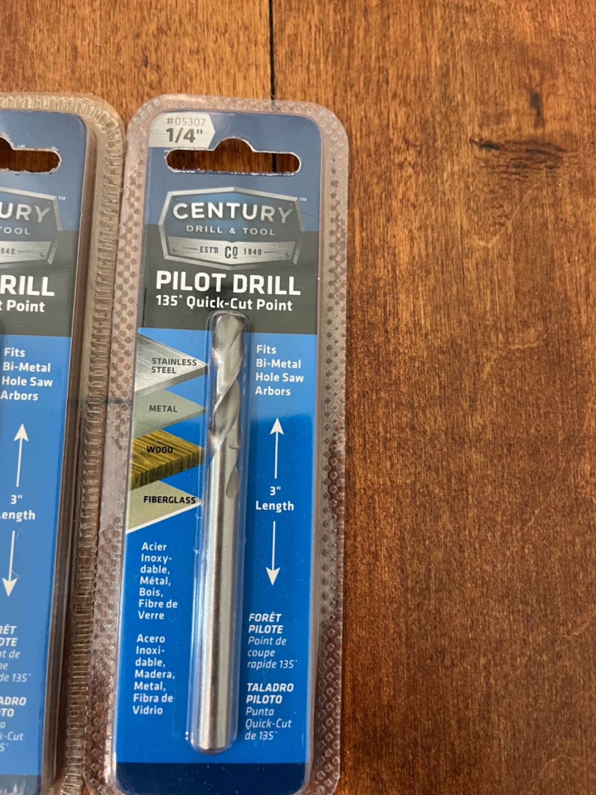 Century bi-metal Hole Saw Pilot Drill Bit set 1/4"x 3"  ( 4 Pack )