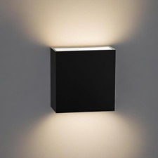 Modern Outdoor Wall Light, up down LED Sconce in Black Aluminum, Waterproof Exte