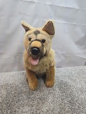 Perro cachorro de peluche suave pastor alemán negro bronceado realista Circo 2009