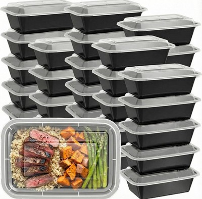 50 Pack (100-Piece) - 24oz Meal Prep Containers Salad & Snack Storage for Lun...