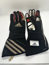 Adidas Adistar Nomex Racing Driving Gloves Blach & White & Red Sprint Car GoCart