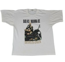 Rarer White Dennis Rodman Bad As I Wanna Be T-Shirt Men's Size XL Made In USA