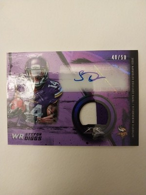 2015 Topps Fire Rookie Auto Patch Stefon Diggs 48/50! RaRe!