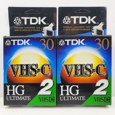 TDK VHS-C Tapes HG Ultimate TC-30 Camcorder 4 Total Tapes 2 Sealed Packs of 2 