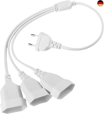 Euro Plug Extension Flat Plug Extension Cable 3 in 1 0.5 m Splitter Extension