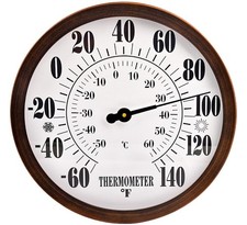 12" Indoor Outdoor Thermometer Decorative - Large Outdoor Thermometers for Patio
