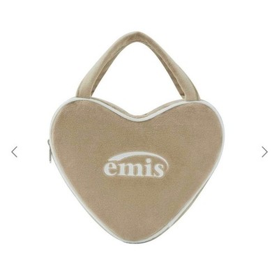 EMIS Heart Handbag Tote Bag Purse in Beige NWOT