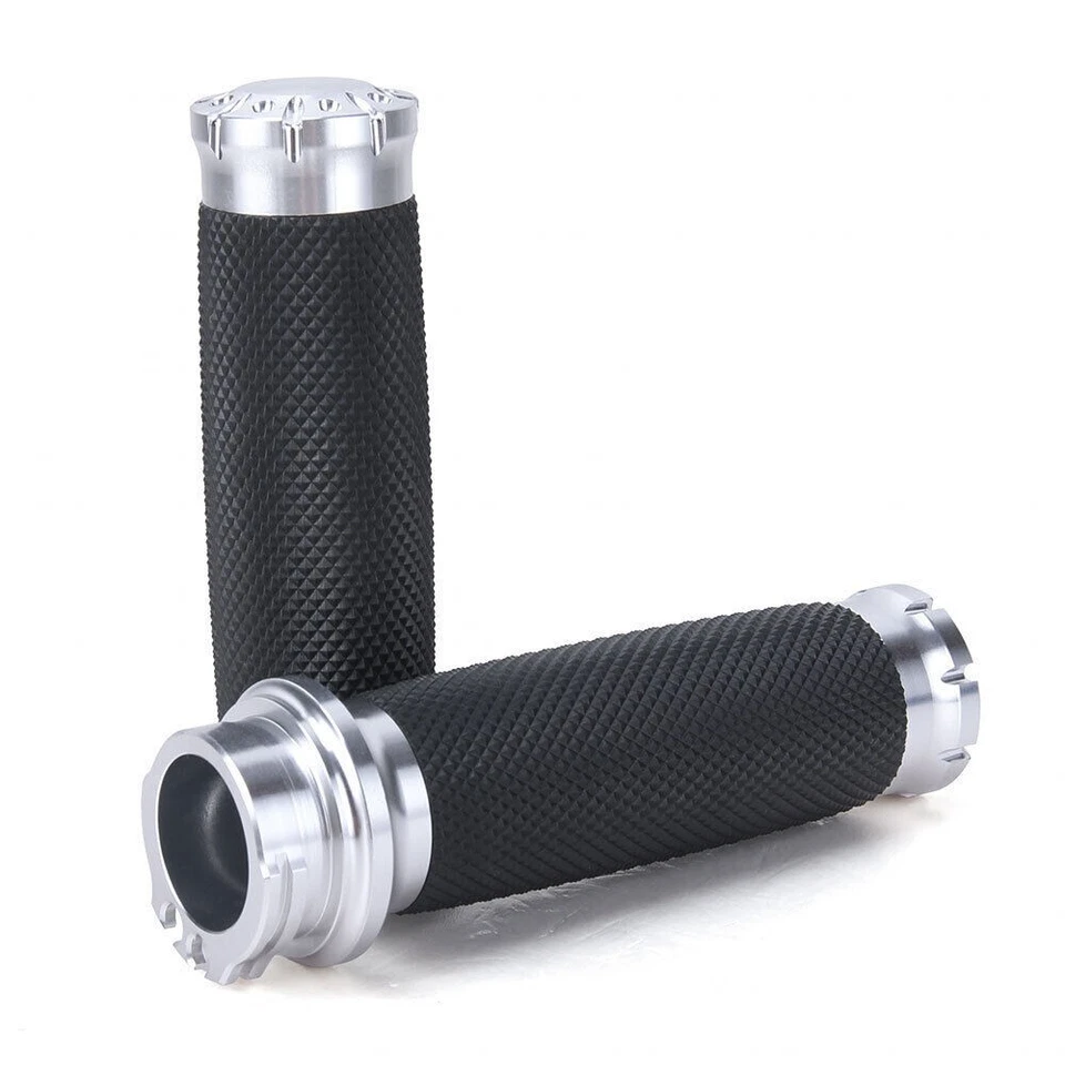 1" Chrome Handlebar Hand Grips Handle Bar Metal Universal Fits For Honda NEW - Image 3 of 4
