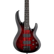 ESP LTD B-204DX 4-String Bass Guitar, Rosewood Fingerboard, Red Burst